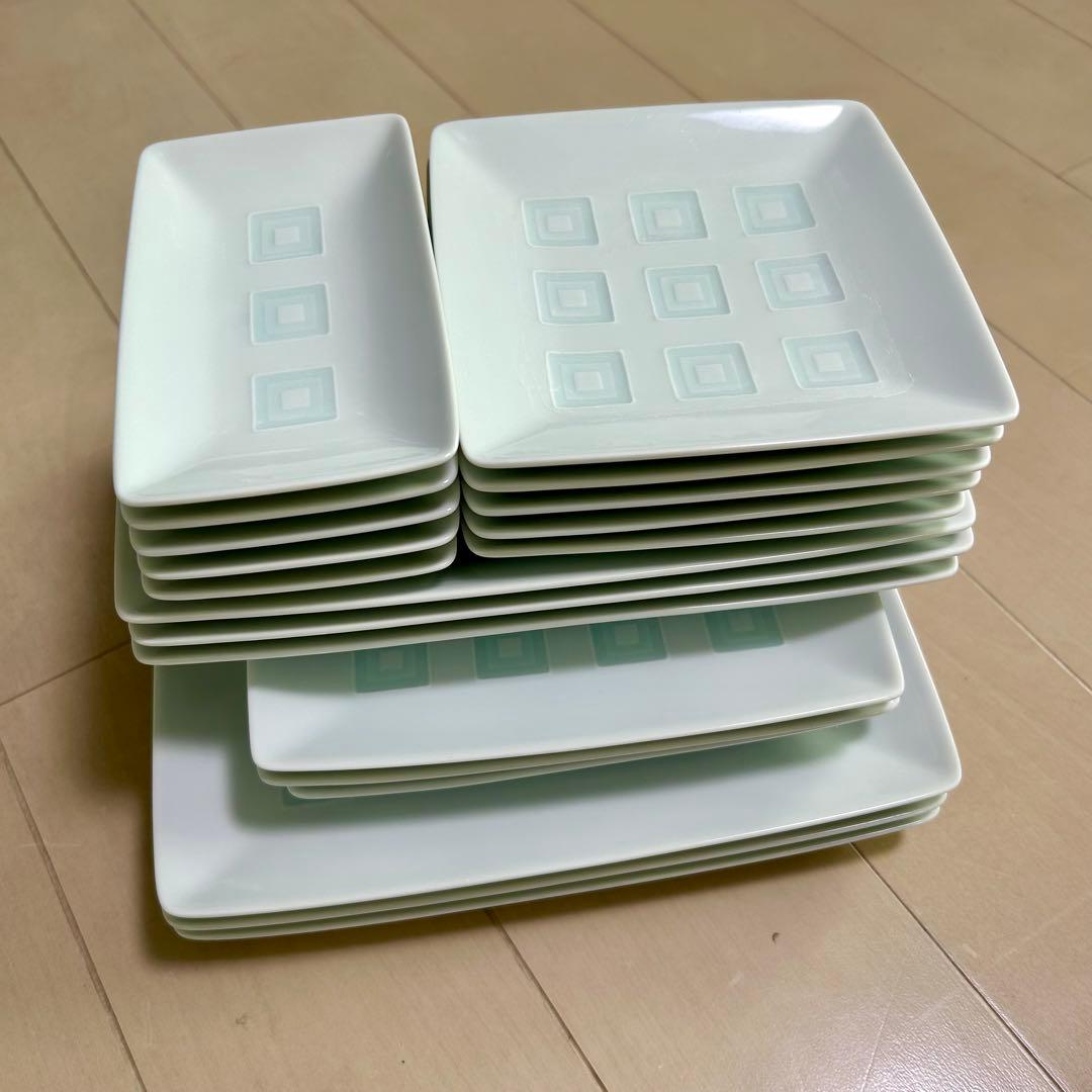 白山陶器　升目紋19枚セット