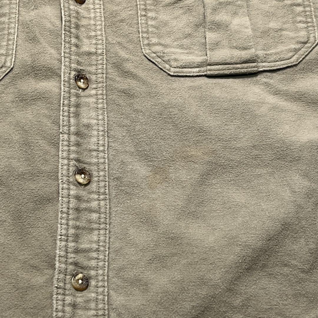 90s フィルソン USA製 シャモアクロス 長袖シャツ M カーキ 7688