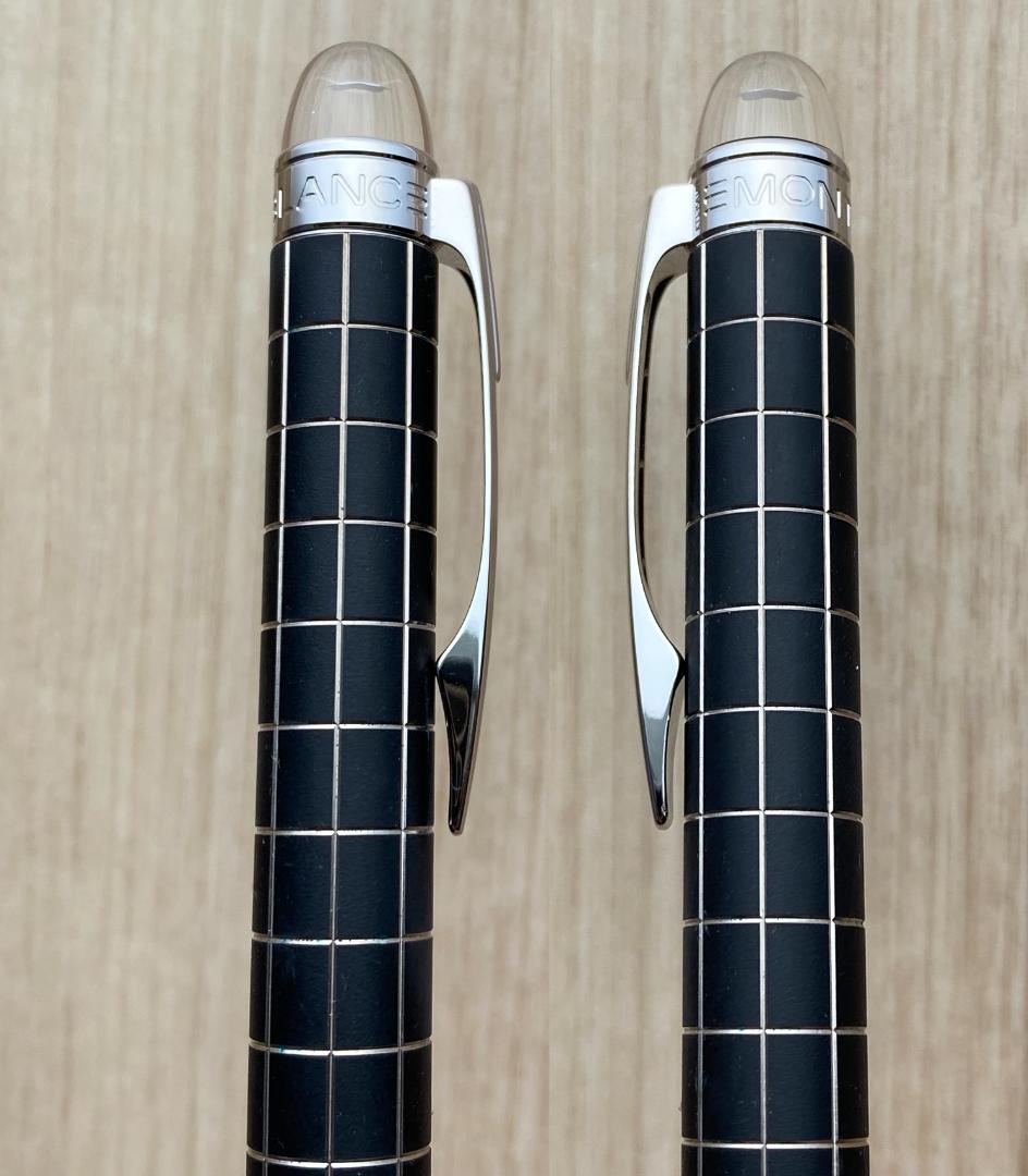 美品 モンブラン スターウォーカー メタルラバー ブラックXプラチナ　ボールペン