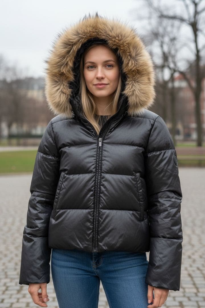 デュベティカ Adhara ダウンジャケット ブラック ラクーンファー Y2K