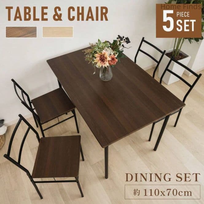 ダイニングテ-プルセット4人用5点セット幅110cmタイニングテ-プル組み立て品
