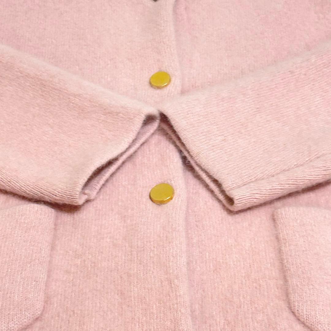 ラブティックボンボン　ハイクオリティヘアリーウールニットジャケット　ピンク