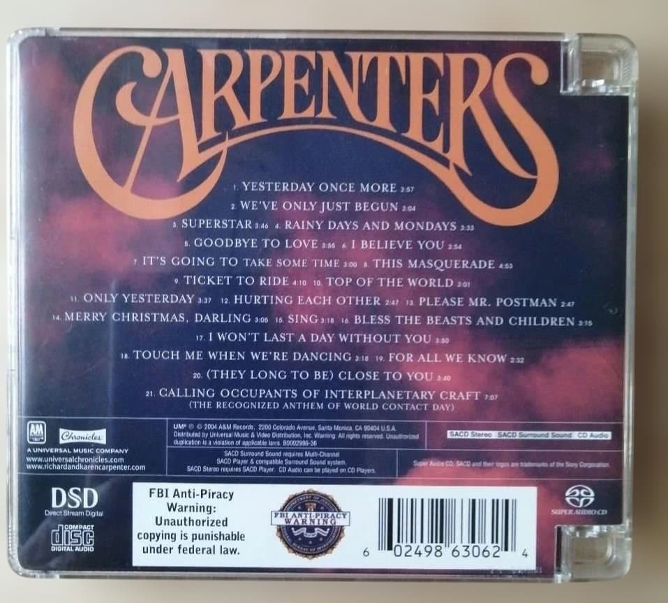 洋楽 CARPENTERS Singles 1969-1981 SACD