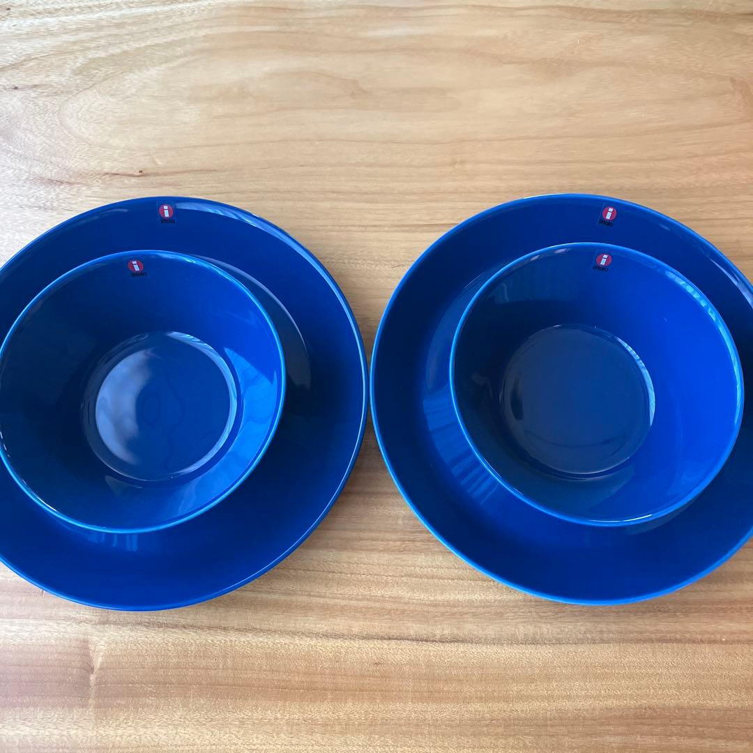 イッタラ　ティーマ　ビンテージブルー23㎝プレート✖️2 15㎝ボウル✖️2