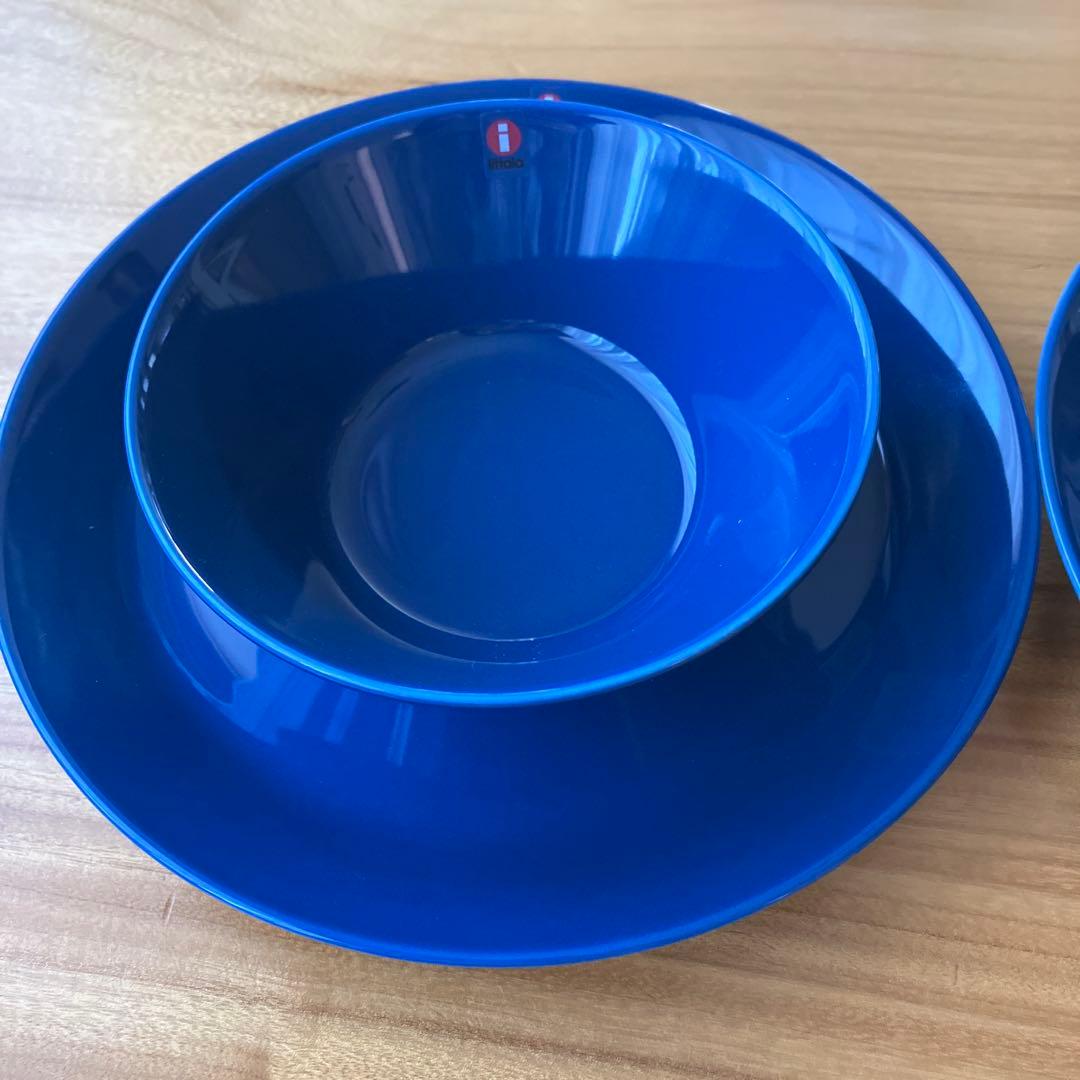 イッタラ　ティーマ　ビンテージブルー23㎝プレート✖️2 15㎝ボウル✖️2
