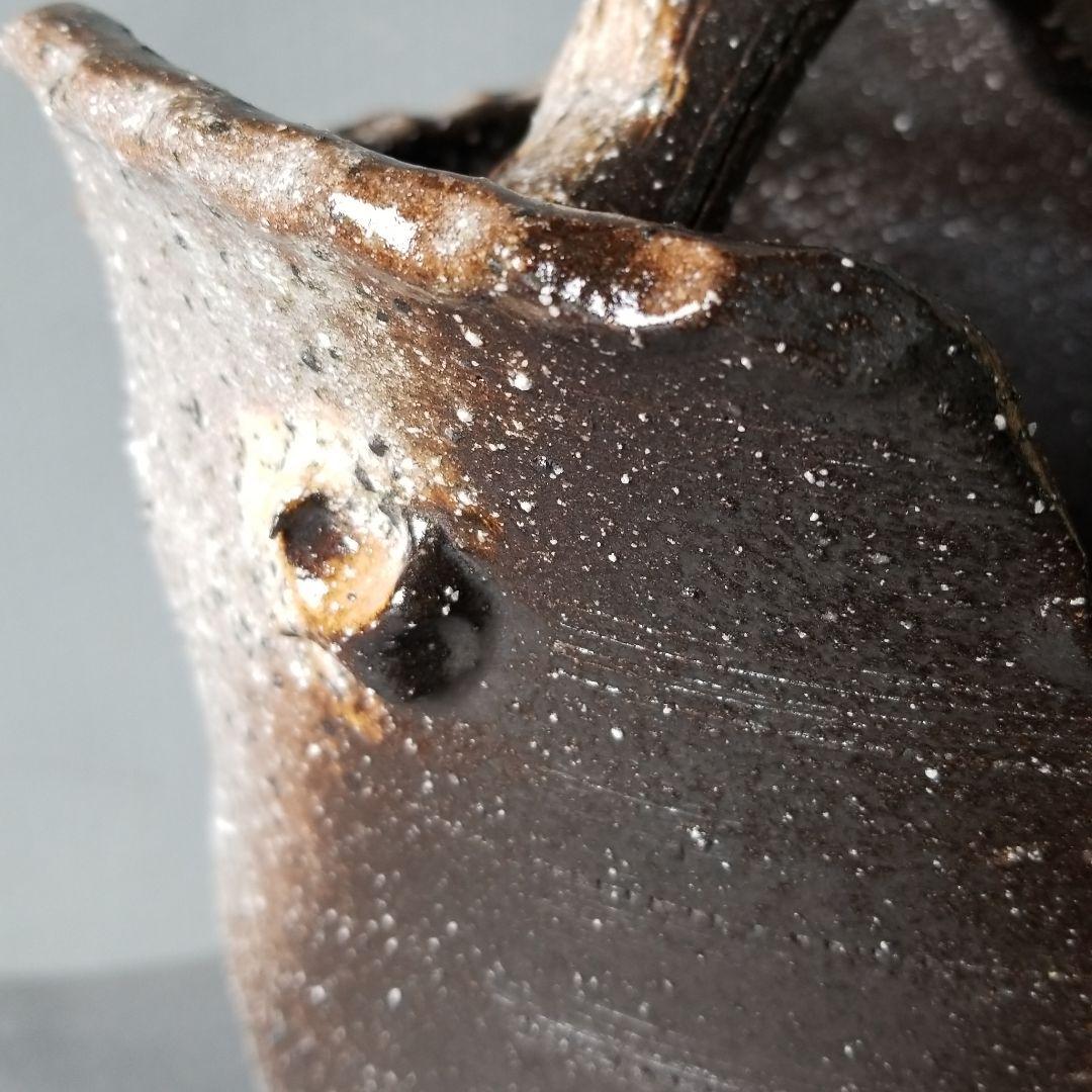 信楽焼傘立て  手付き窯変 高さ４２cm