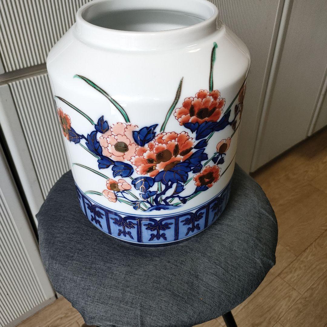 未使用品 伊万里焼(GOLD IMALI)手描き 花生・壺(海外輸出向け？)