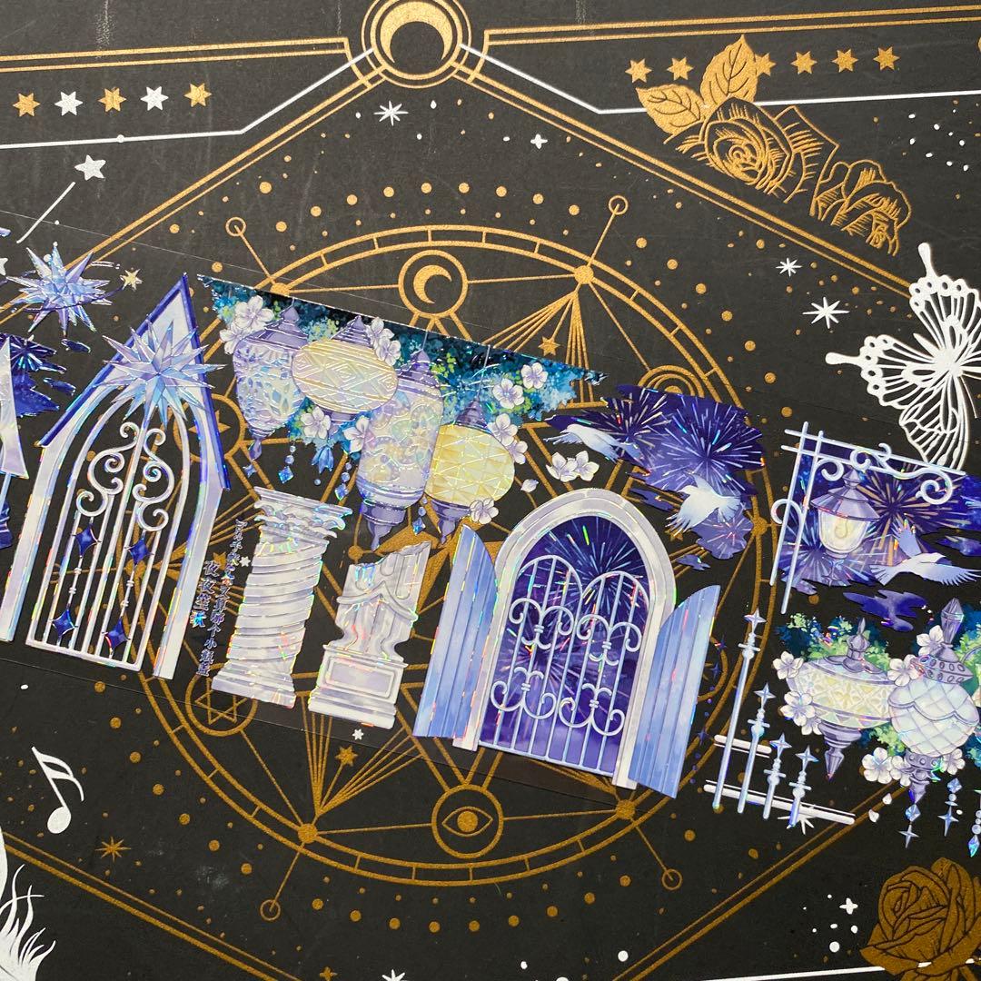 【9310】海外　マステ　中古巻　貝殻光マスキングテープ　装飾背景系