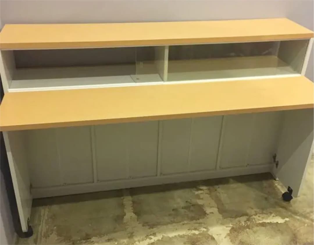 【収納可能】カウンターテーブル　おしゃれ　希少　レトロ　ガラス窓