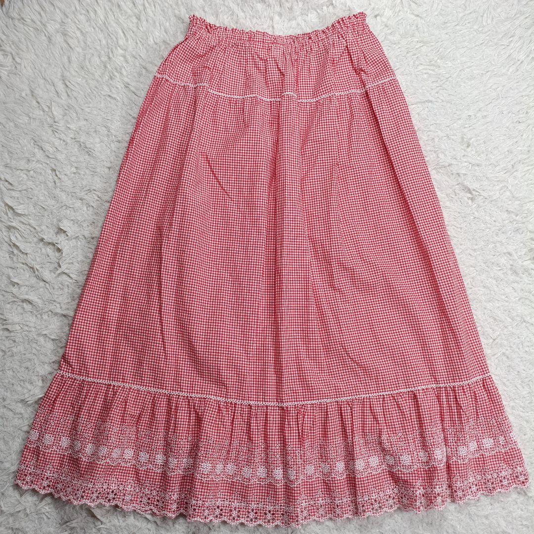 極美品✨ピンクハウス現行　うさぎ刺繍 レイヤードスカート　近年モデル　フリル
