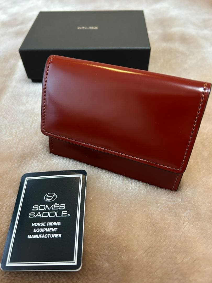 ソメスサドルコードバンカード入れ付きケース小銭入れスリムウォレットミニ財布