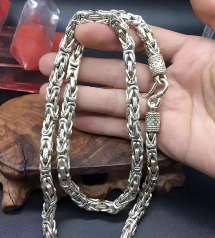 タイシルバー ドラゴンボーンチェーン シルバー925 編み込み ネックレス