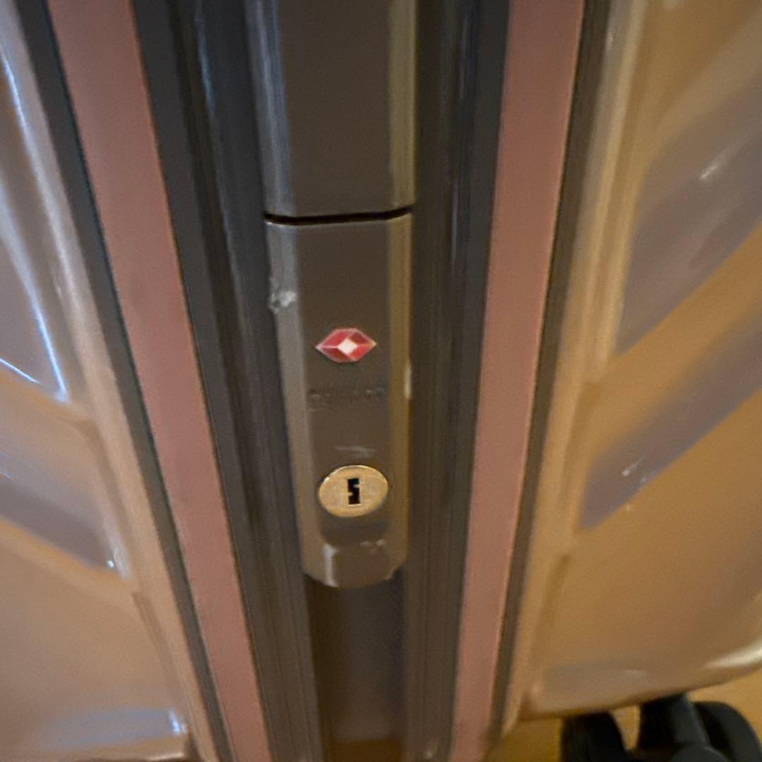 大型　約93L ピンク　波状テクスチャ キャリーケース　スーツケース