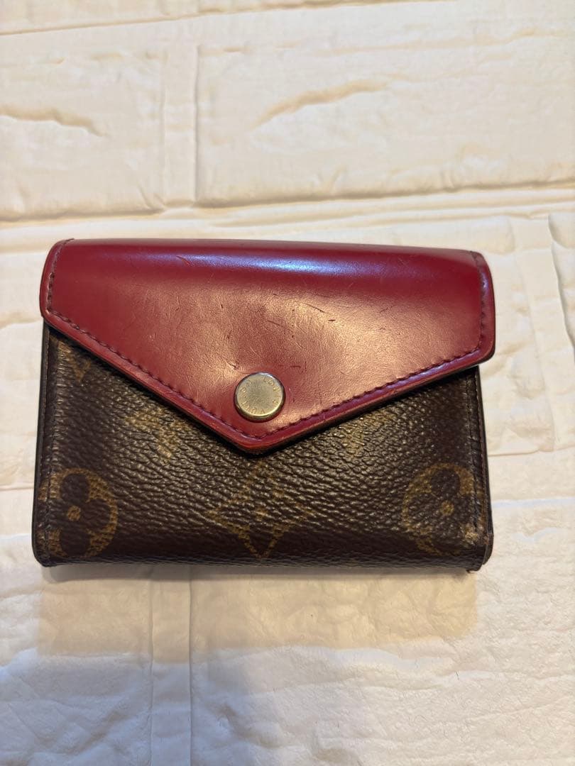 Louis Vuitton 三つ折り財布 ブラウン/レッド⭐️箱・布ケース付き⭐️