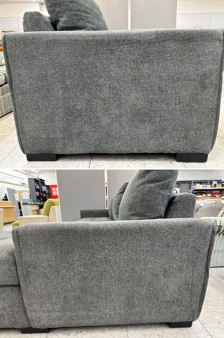 Shunovo　3人掛けソファーベッド　カウチ　収納付き　グレー