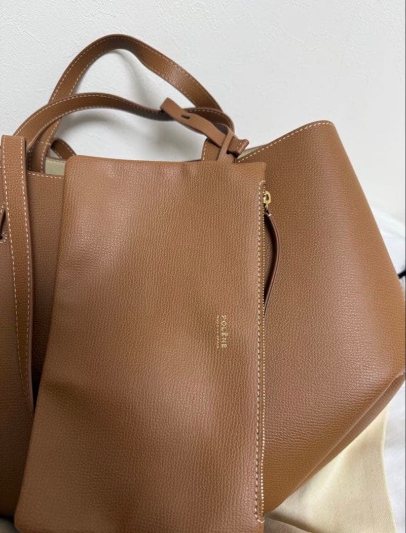 POLÈNE Cyme キャメル トートバッグ