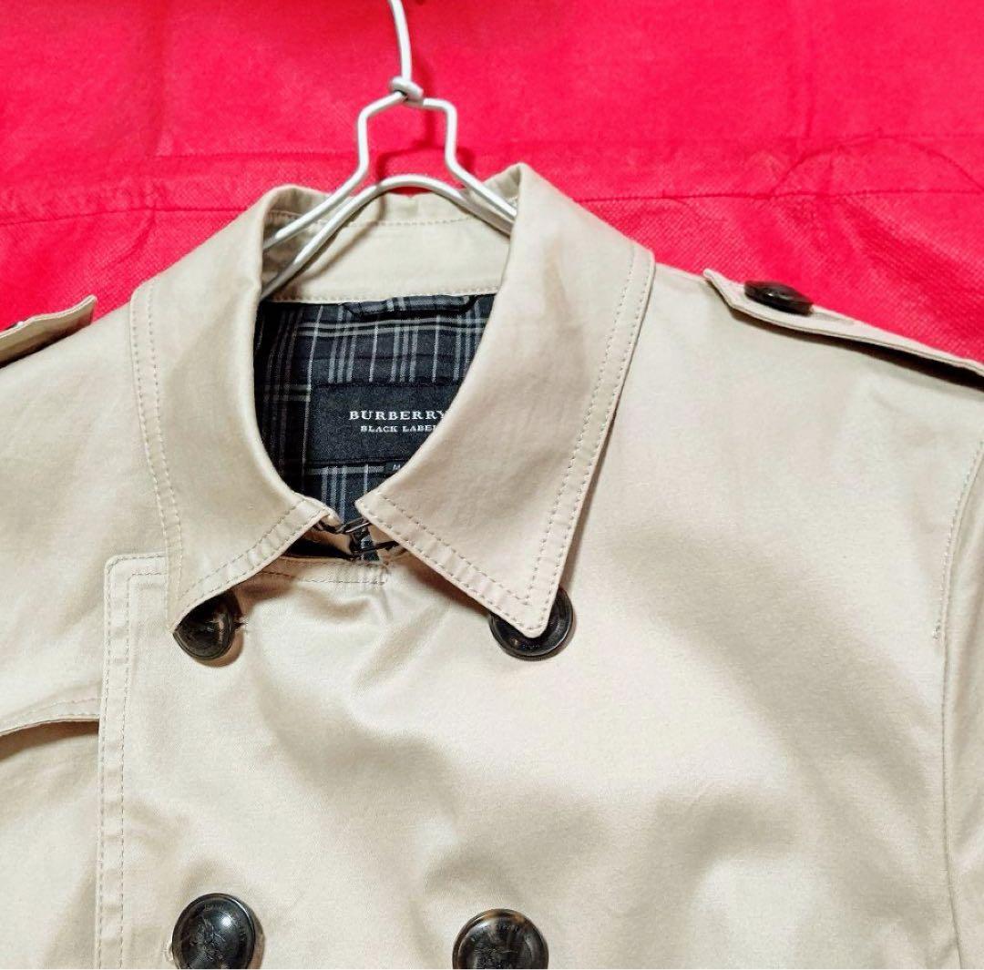 【良品】BURBERRY BLACK LABEL トレンチコート ショート丈