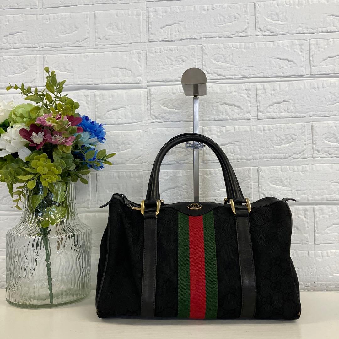 GUCCI　オールドグッチ　ミニボストンバッグ　シェリーライン　3218