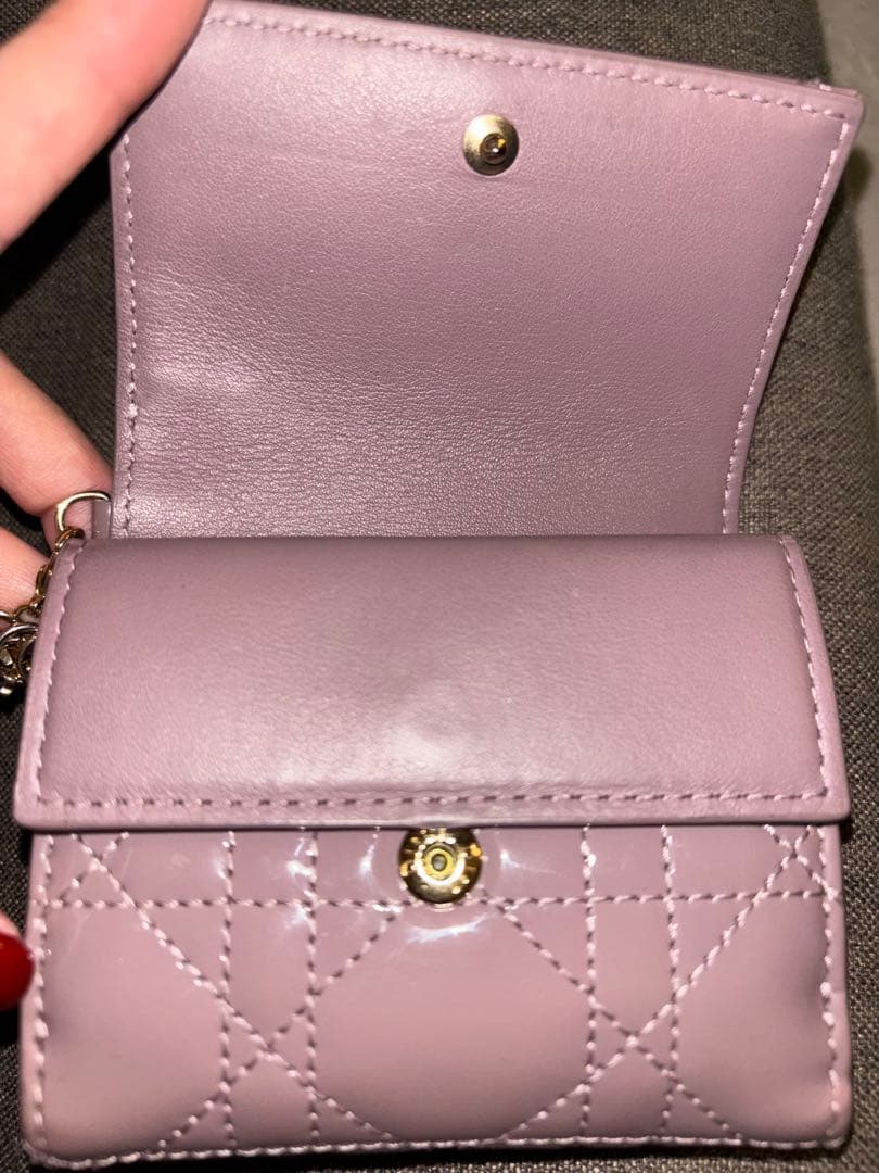 Christian Dior 三つ折り財布 ピンク カナージュ 箱・保存袋付き