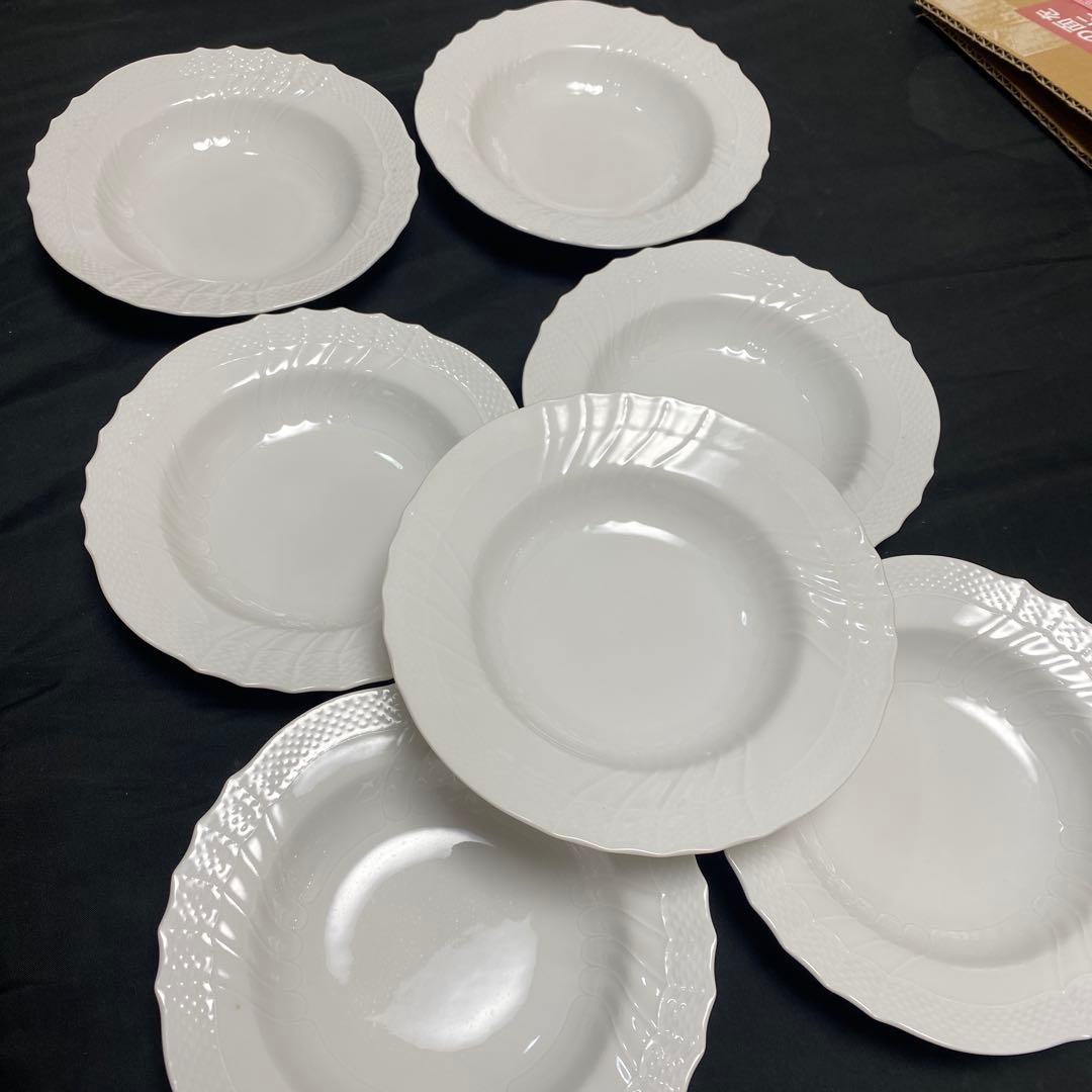 リチャードジノリ　ベッキオホワイト　スーププレート20cm6枚➕1枚