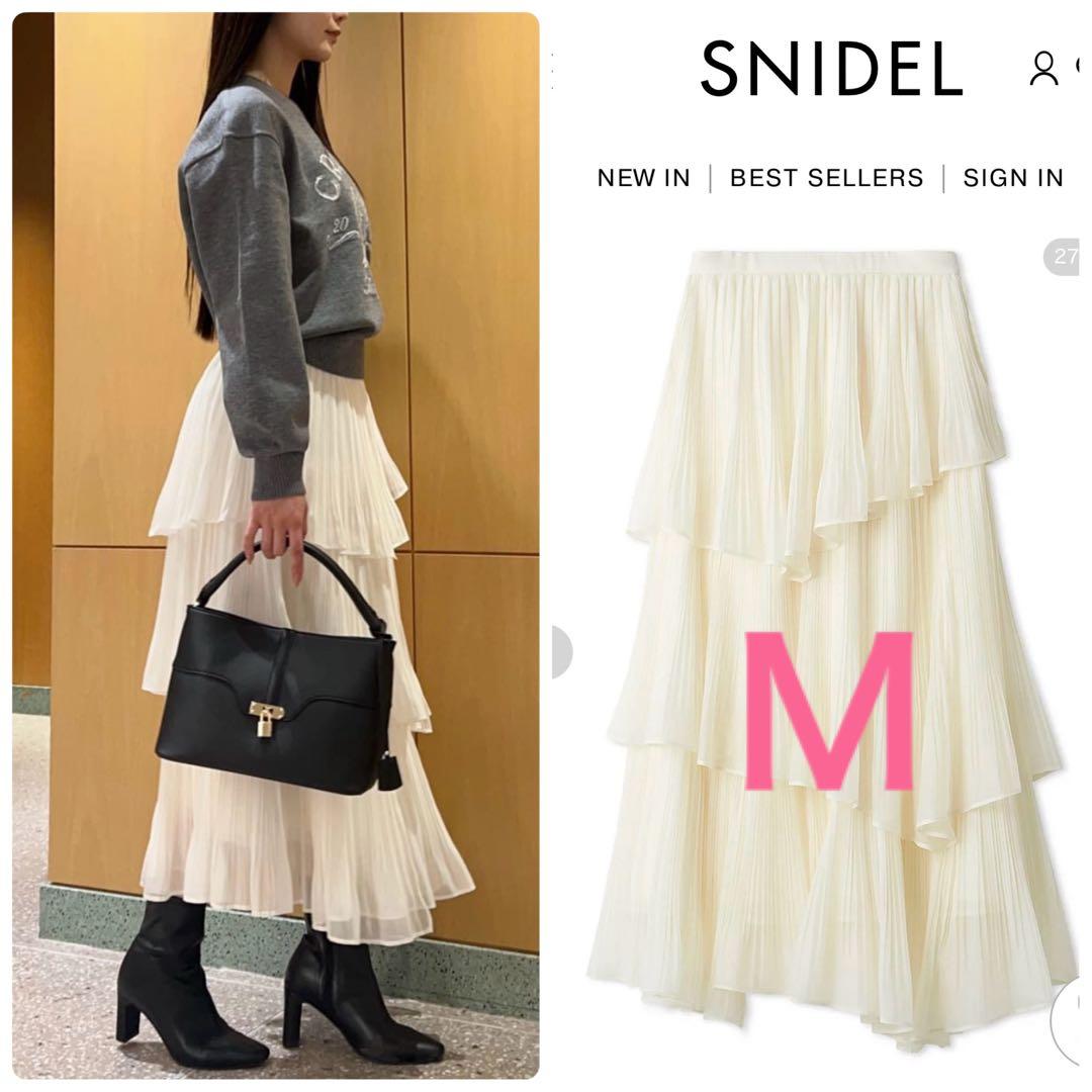 SNIDEL Sustainableプリーツティアードロングスカート