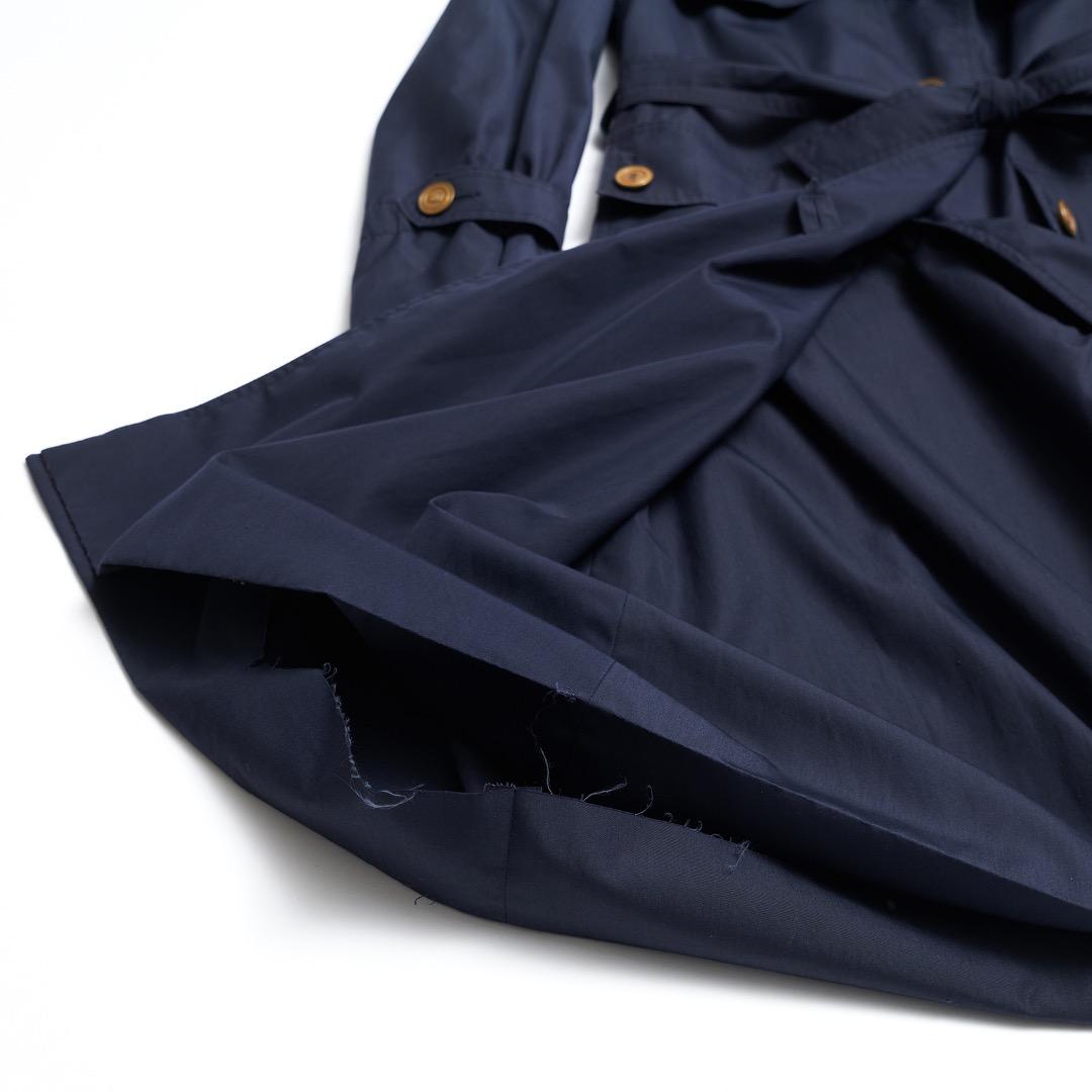 HERMES ネイビー トレンチコート ヴィンテージ size:40