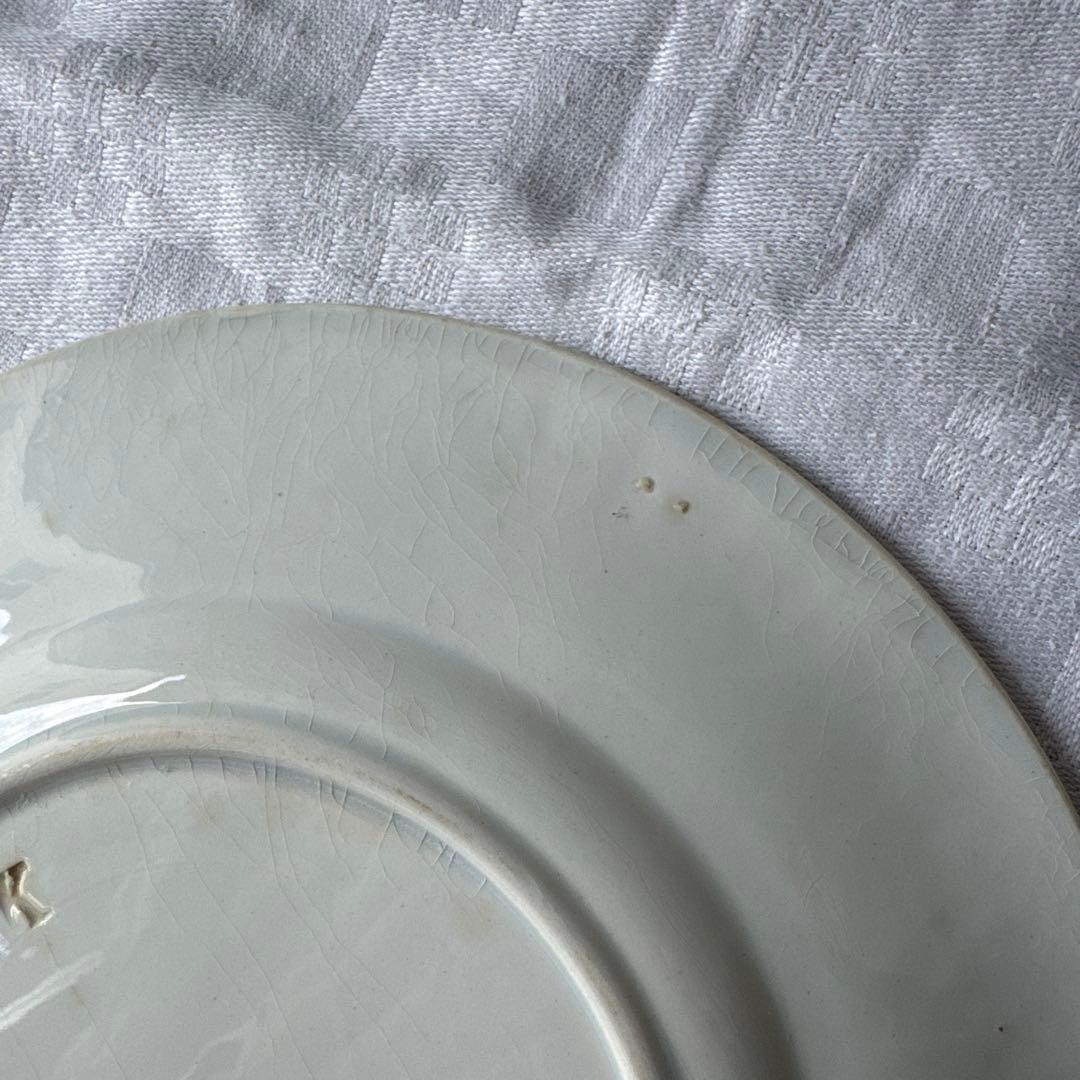 フランスアンティーク　クレイユモントロー　レリーフ皿　デザートプレート　平皿