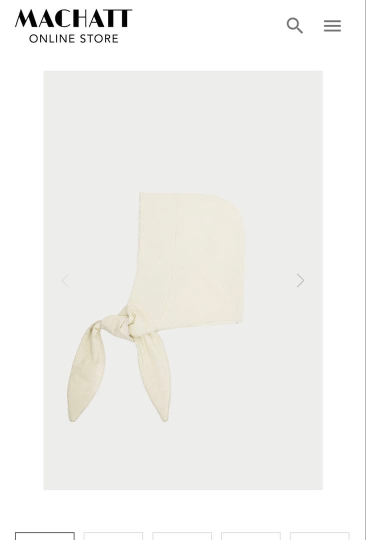 machatt パファーフードスカーフ（アイボリ一）