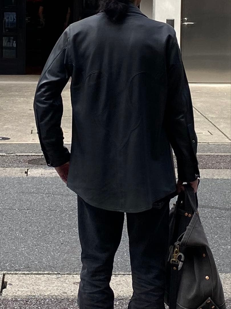 CHROME HEARTS クロムハーツ　ウェスタンレザーシャツ　ブラック