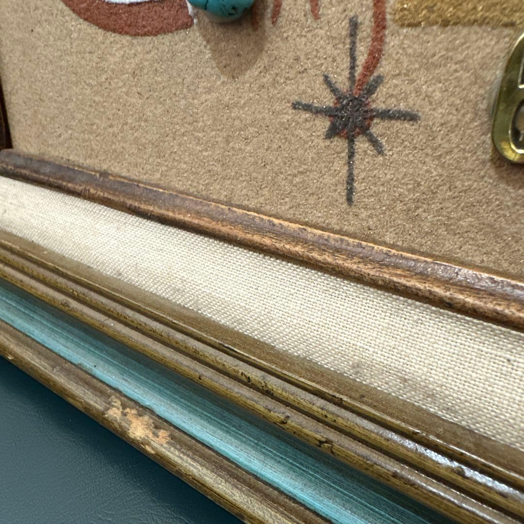 ナバホ族 サンドアート 壁掛け時計 サンフェイス カチナドール 44×44cm