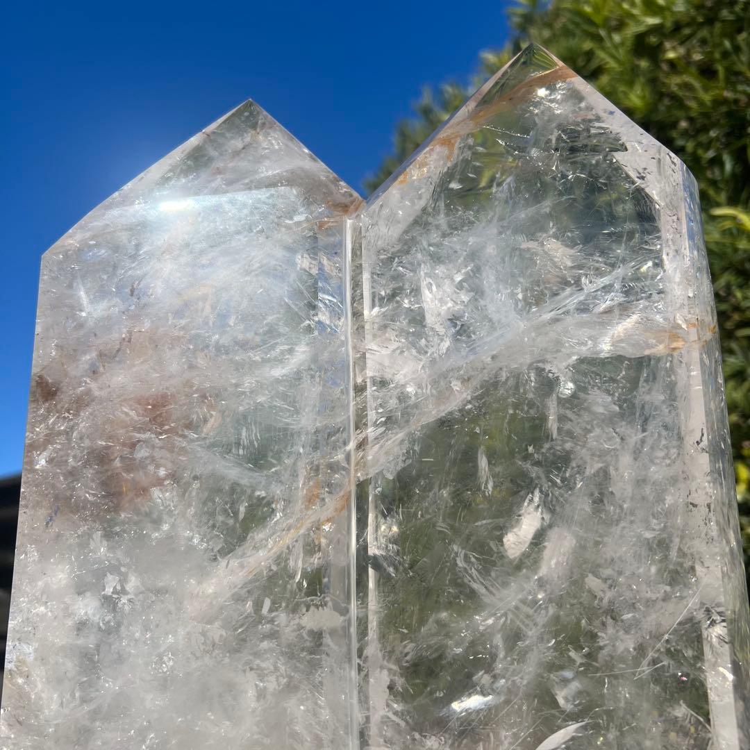 ☆激凄極上の迫力と透明度☆ヒマラヤ水晶 ツインポイント 原石 天然石 水晶 置物