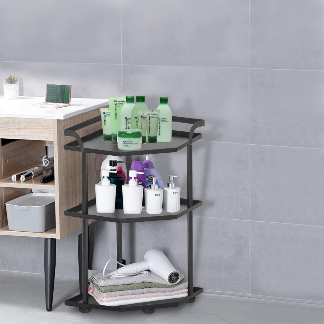 L字型　キッチンカウンター　収納ラック