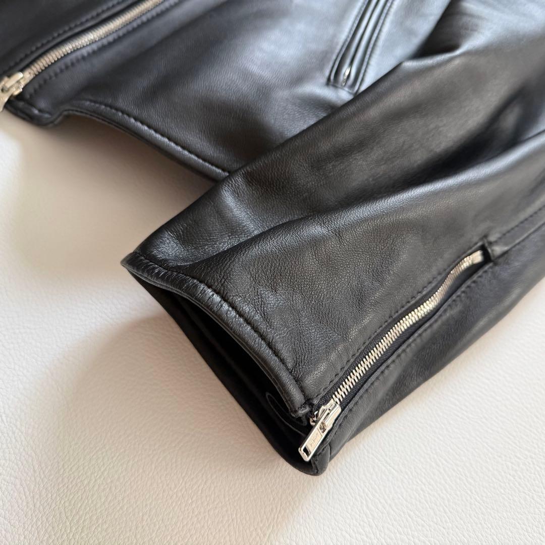 美品✨50サイズ✨23区　レザージャケット　シープレザー　ダブル　大きいサイズ