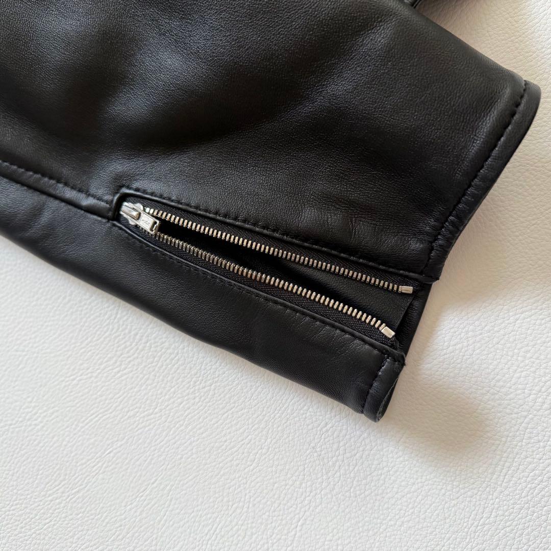 美品✨50サイズ✨23区　レザージャケット　シープレザー　ダブル　大きいサイズ