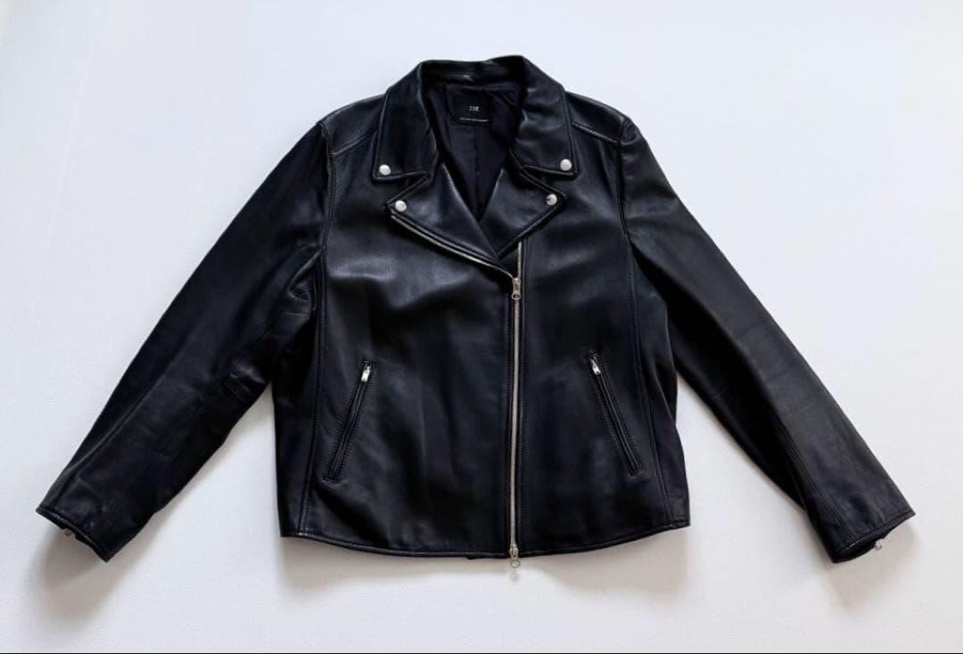 美品✨50サイズ✨23区　レザージャケット　シープレザー　ダブル　大きいサイズ
