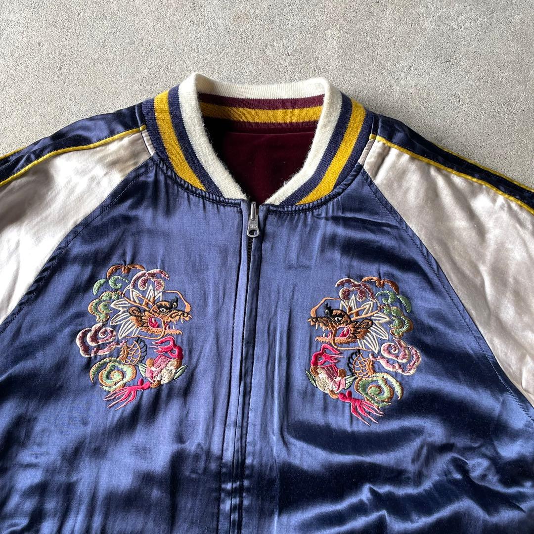 HOUSTON 別珍 ベロア サテン リバーシブル スカジャン 金太郎 桃太郎