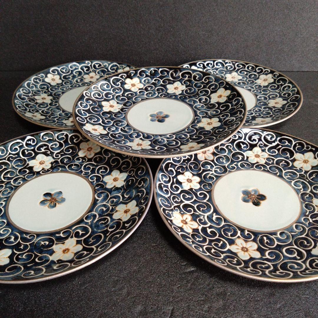 新品 波佐見焼 龍庵窯 中皿5枚　銘々皿　お祝い　テーブルコーディネート