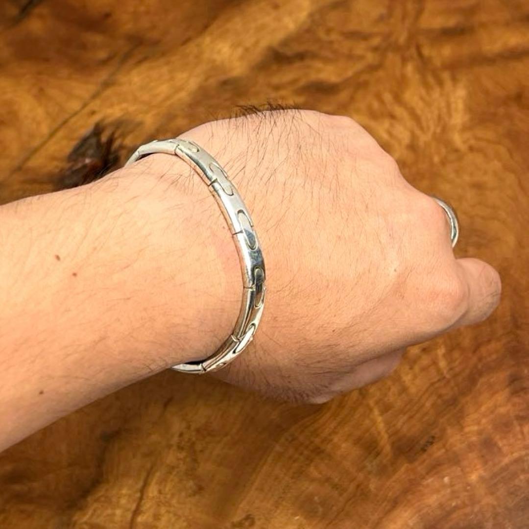 メキシコ ヴィンテージ シルバー モダンヘビー ブレスレット MEXICO925