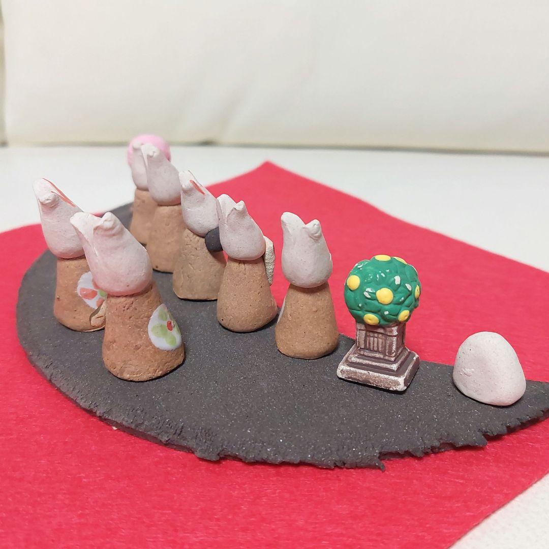 ◆濱田ひろこさん作 うさぎ 雛人形 陶器 創作陶房ひろこ