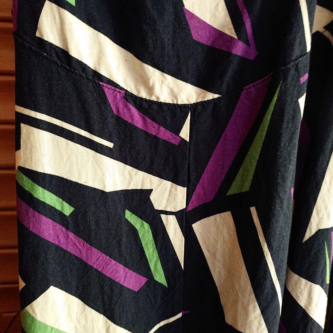 アンティカ カラフル 柄デザイン サロペット ロングワンピース スカート