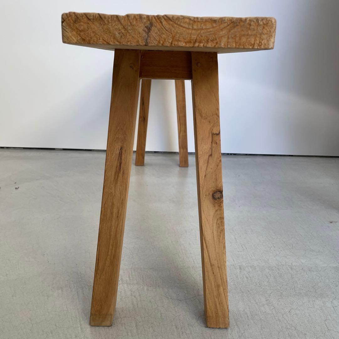 チーク無垢材無塗装ベンチ