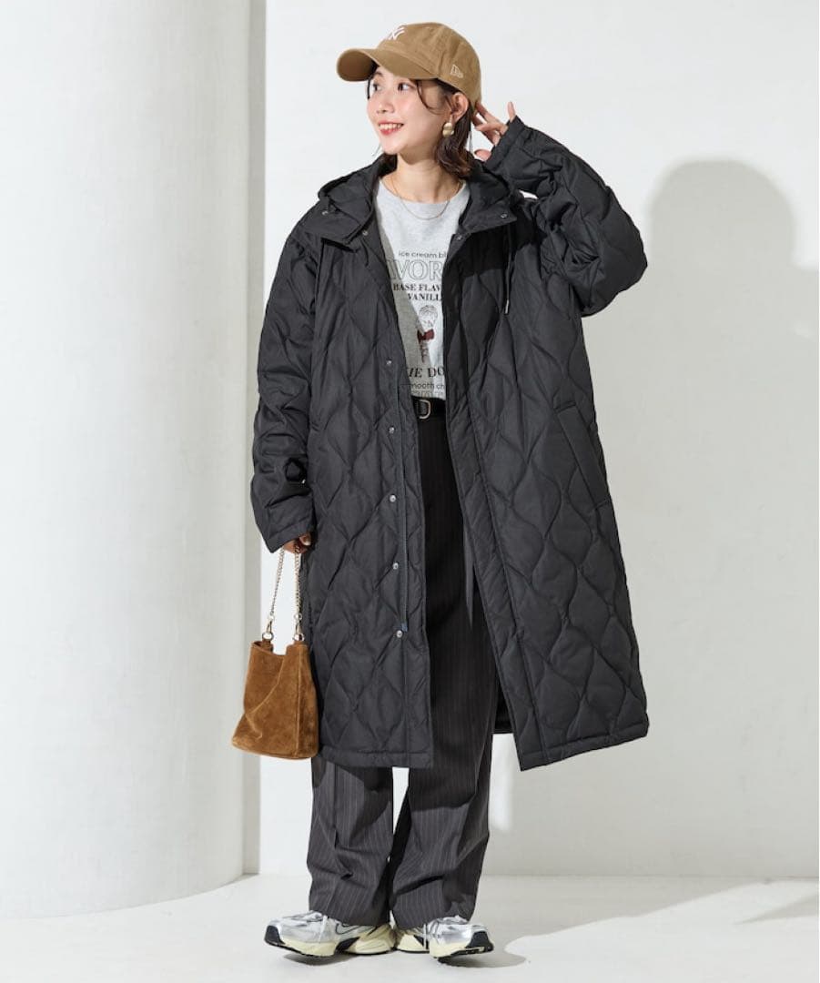 未使用　フリークスストア　タイオン　別注 キルト フード ロングダウン