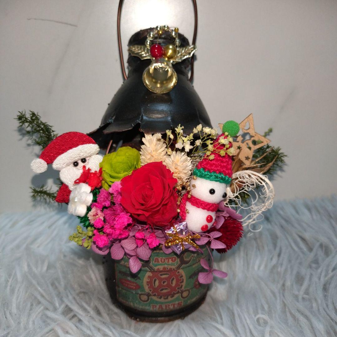 ご予定済み✦2点セット✦くまちゃんサンタのクリスマス…ブリザーブドアレンジ