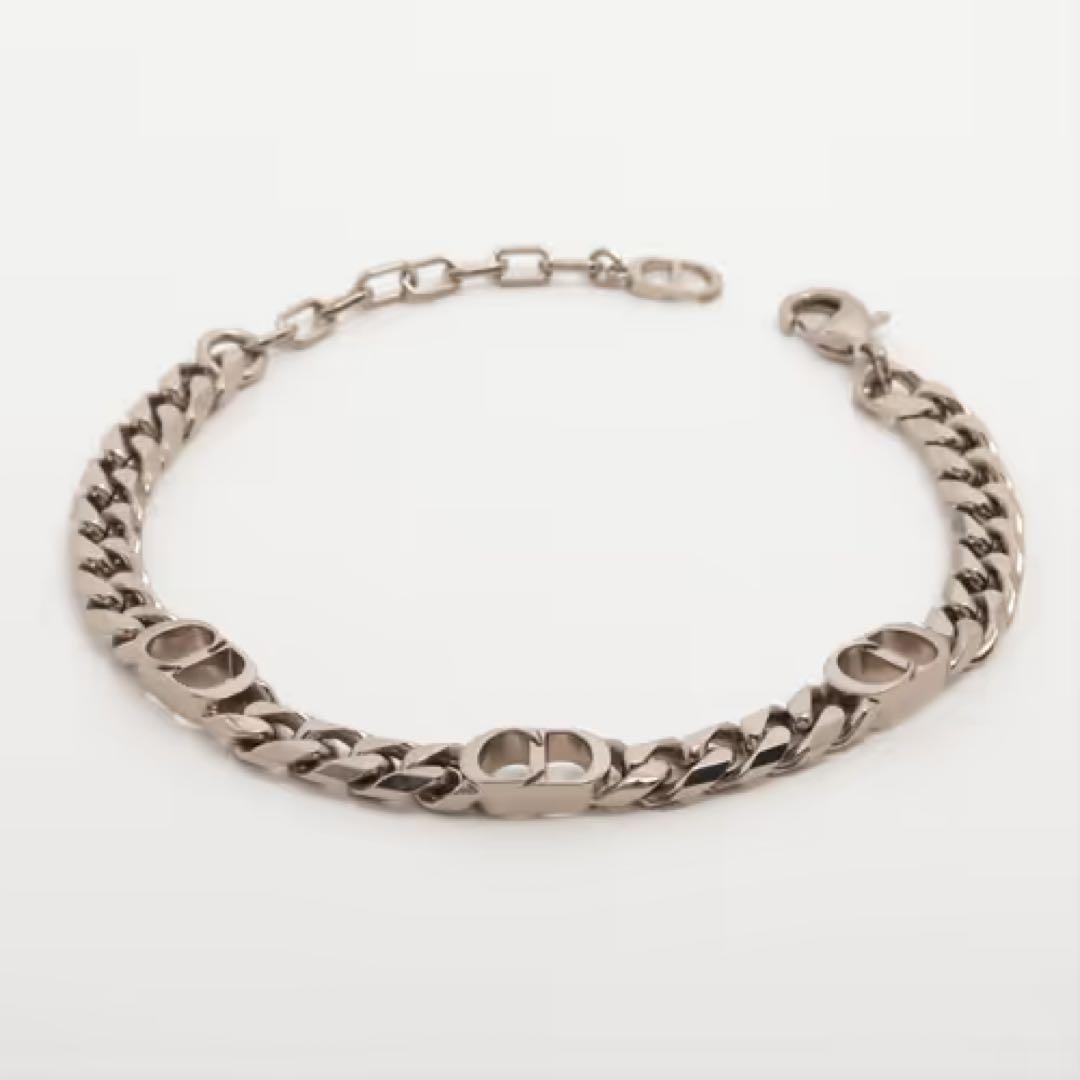 DIOR CD ICONチェーンリンクブレスレットGPシルバー