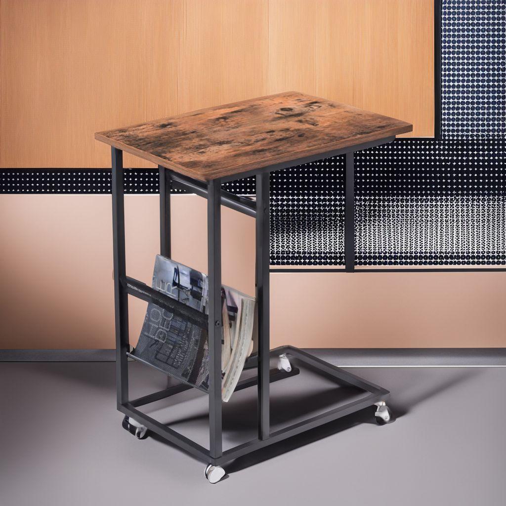 収納バッグ サイドテーブル コの字型デザイン キャスター付き