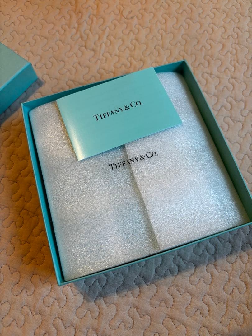 【美品】Tiffany ブルーボウデザートプレート 2枚　ティファニーブルー