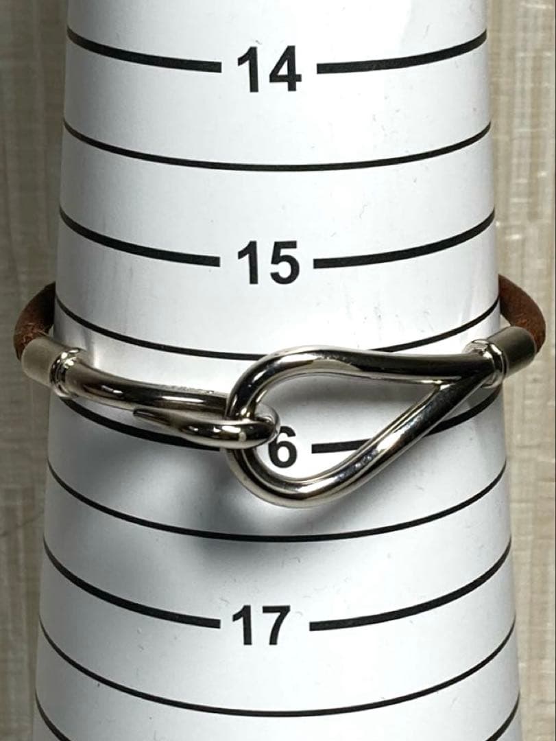 良品　HERMES エルメス　ジャンボ　シルバー金具　レザー　ブレスレット