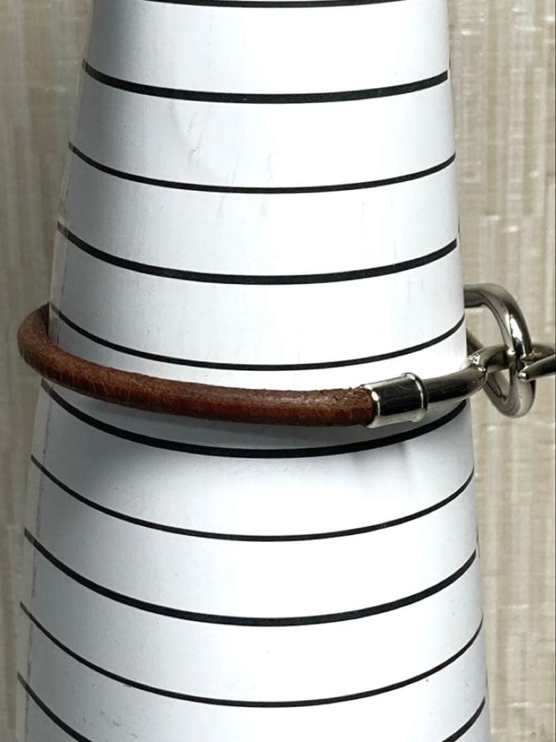 良品　HERMES エルメス　ジャンボ　シルバー金具　レザー　ブレスレット