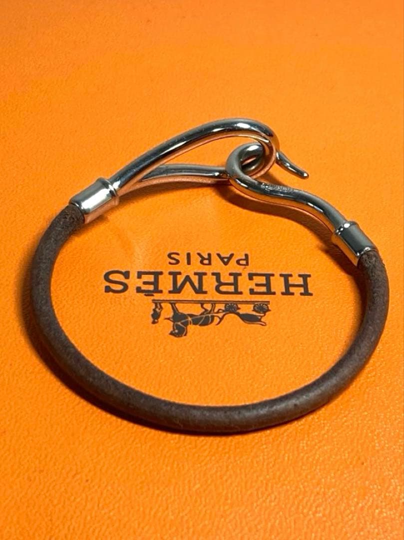 良品　HERMES エルメス　ジャンボ　シルバー金具　レザー　ブレスレット