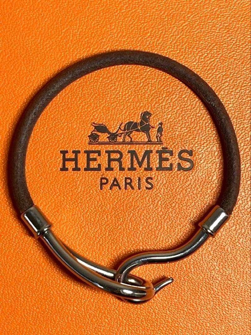 良品　HERMES エルメス　ジャンボ　シルバー金具　レザー　ブレスレット